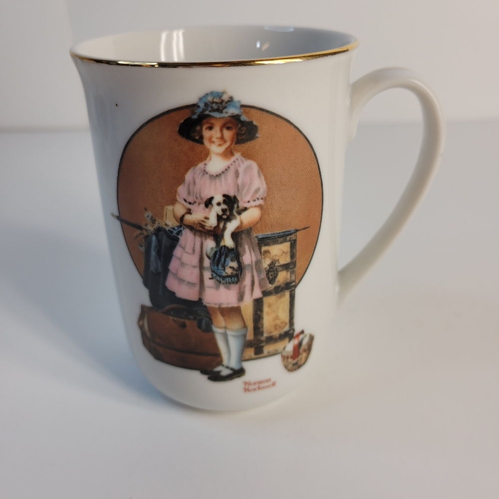 Norman Rockwell "Vacation's Over" vintage mug